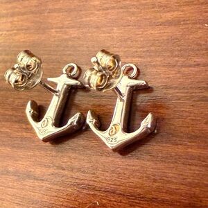 Sterling Silver 925 Anchor Earrings